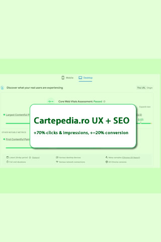 Studiu de caz: Modernizare UX & SEO E-Commerce (Cartepedia)