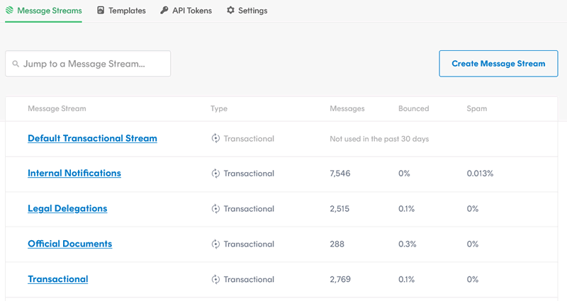 Postmark implementation