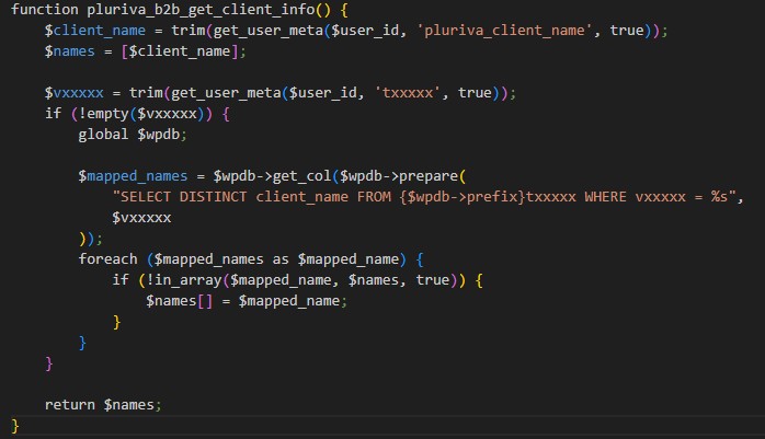 Cod: recunoașterea unei companii-client sub mai multe denumiri asociate aceluiași CUI