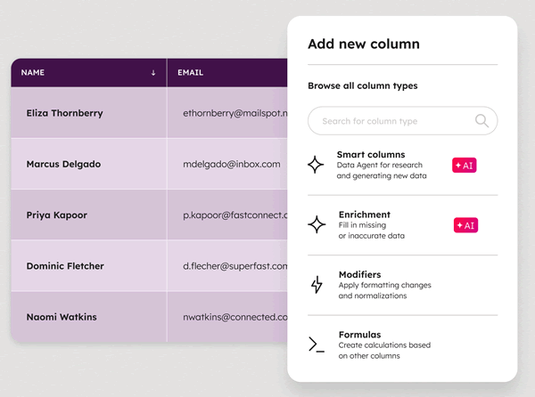 HubSpot Data Hub Smart Columns