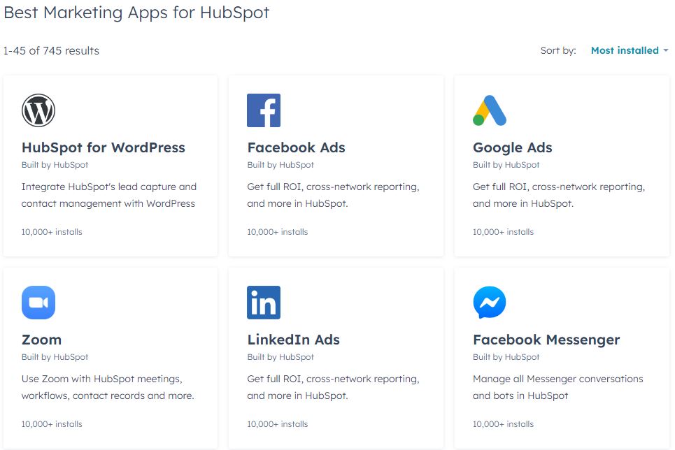 best marketing apps for hubspot