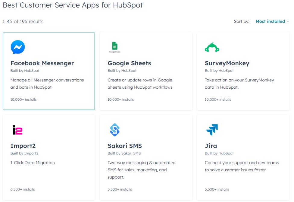 best customer service apps for hubspot