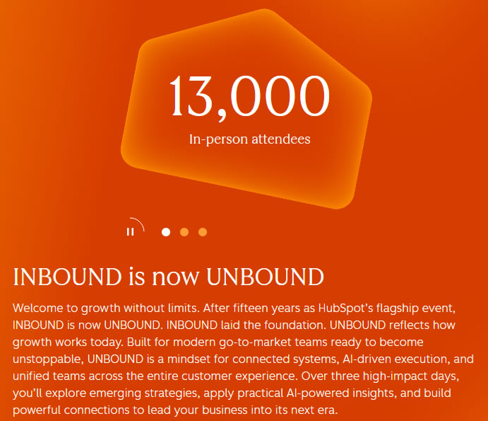 Noua etapă a conferinței anuale HubSpot: UNBOUND 2026