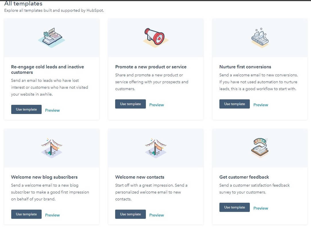 HubSpot templates for email