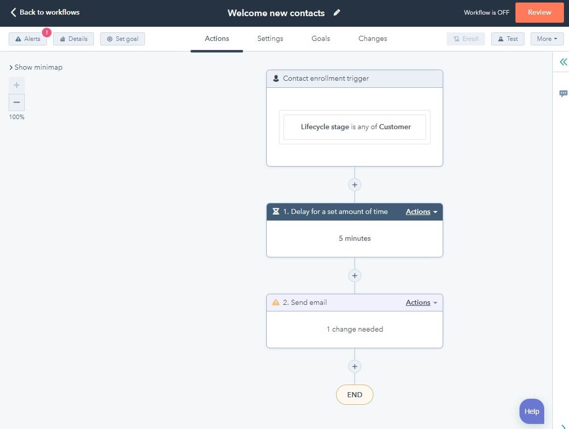 HubSpot welcome new contacts template workflow