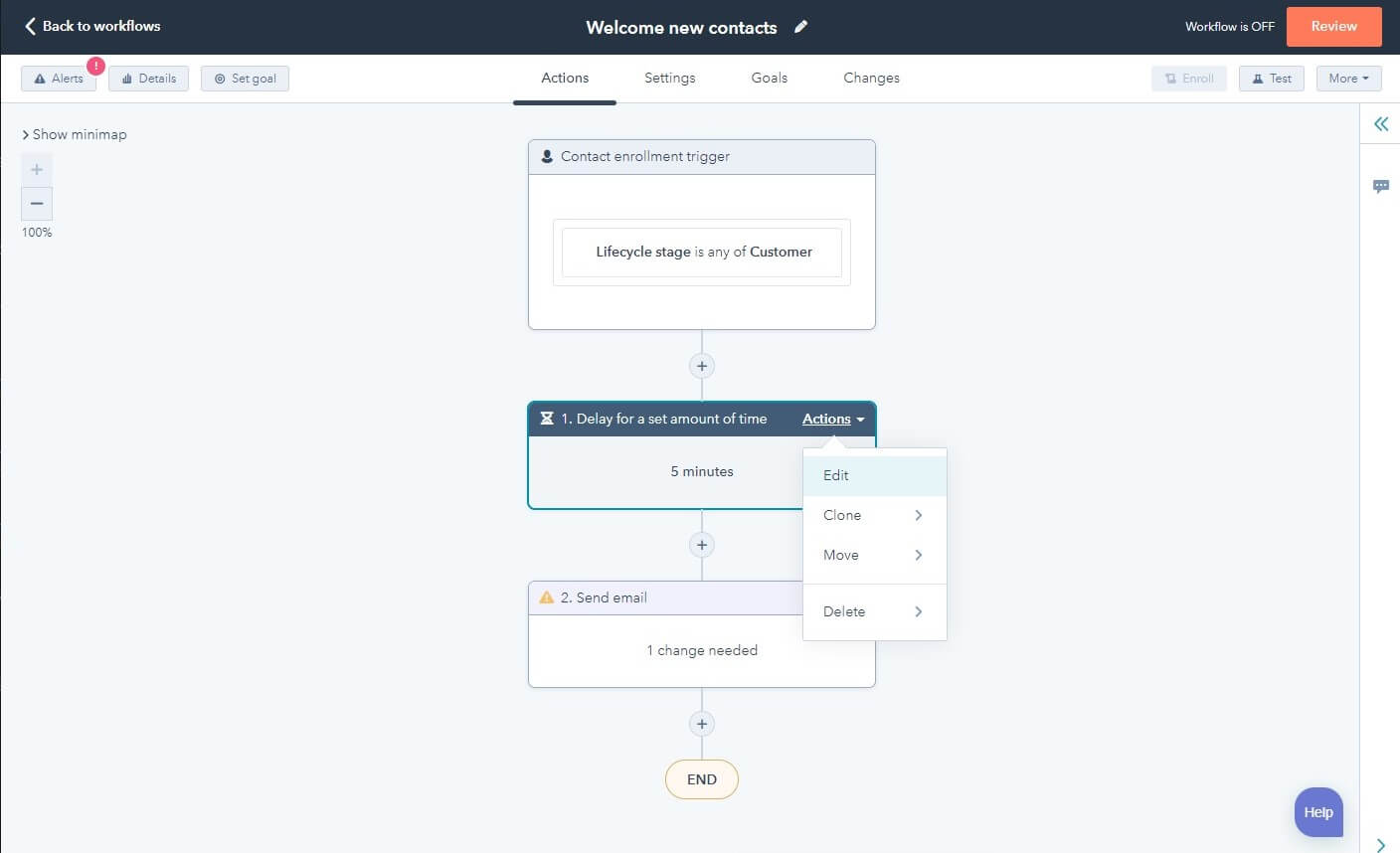 HubSpot workflows delay