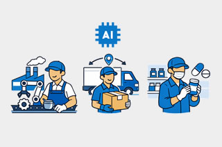 AI pentru &rdquo;gulerele albastre&rdquo;: 5 (din 10) proiecte de creștere a v&acirc;nzărilor &icirc;n economia reală: producție, distribuție, farma